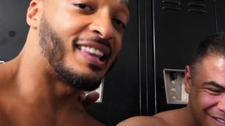 Bisex babe handling 2 cocks in bi 3some