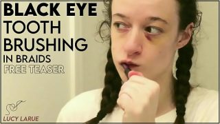 Black Eye Tooth Brushing in Braids